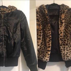 Faux fur reversible jacket